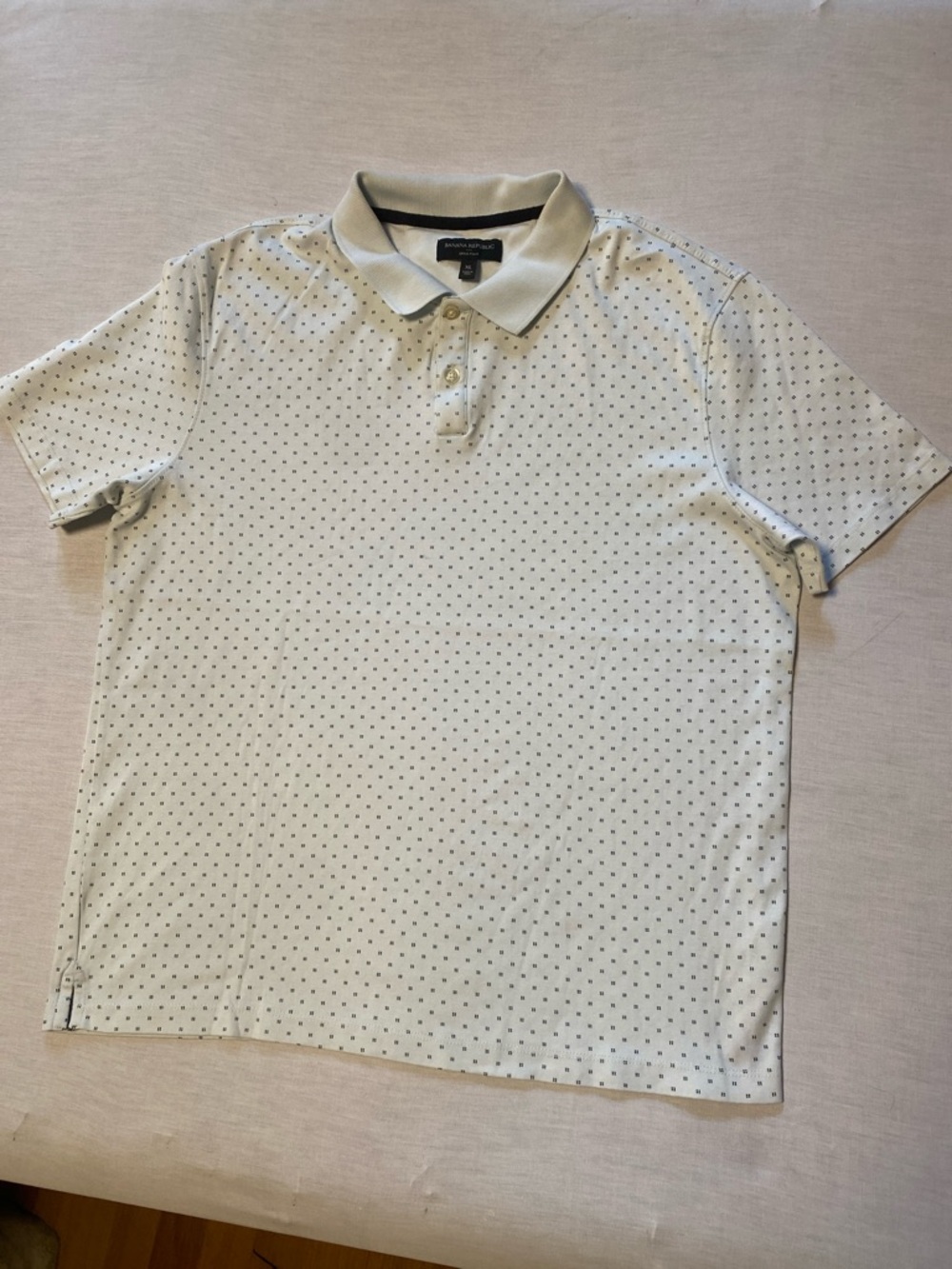 Banana Republic Men’s Pale Blue Polo with Microdot Print